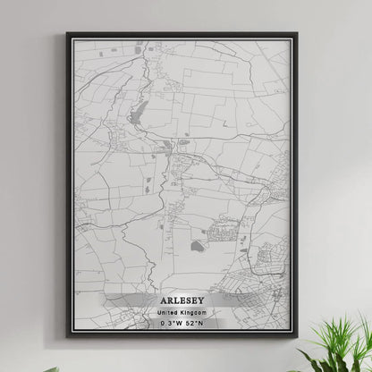 ROAD MAP OF ARLESEY, UNITED KINGDOM BY MAPBAKES