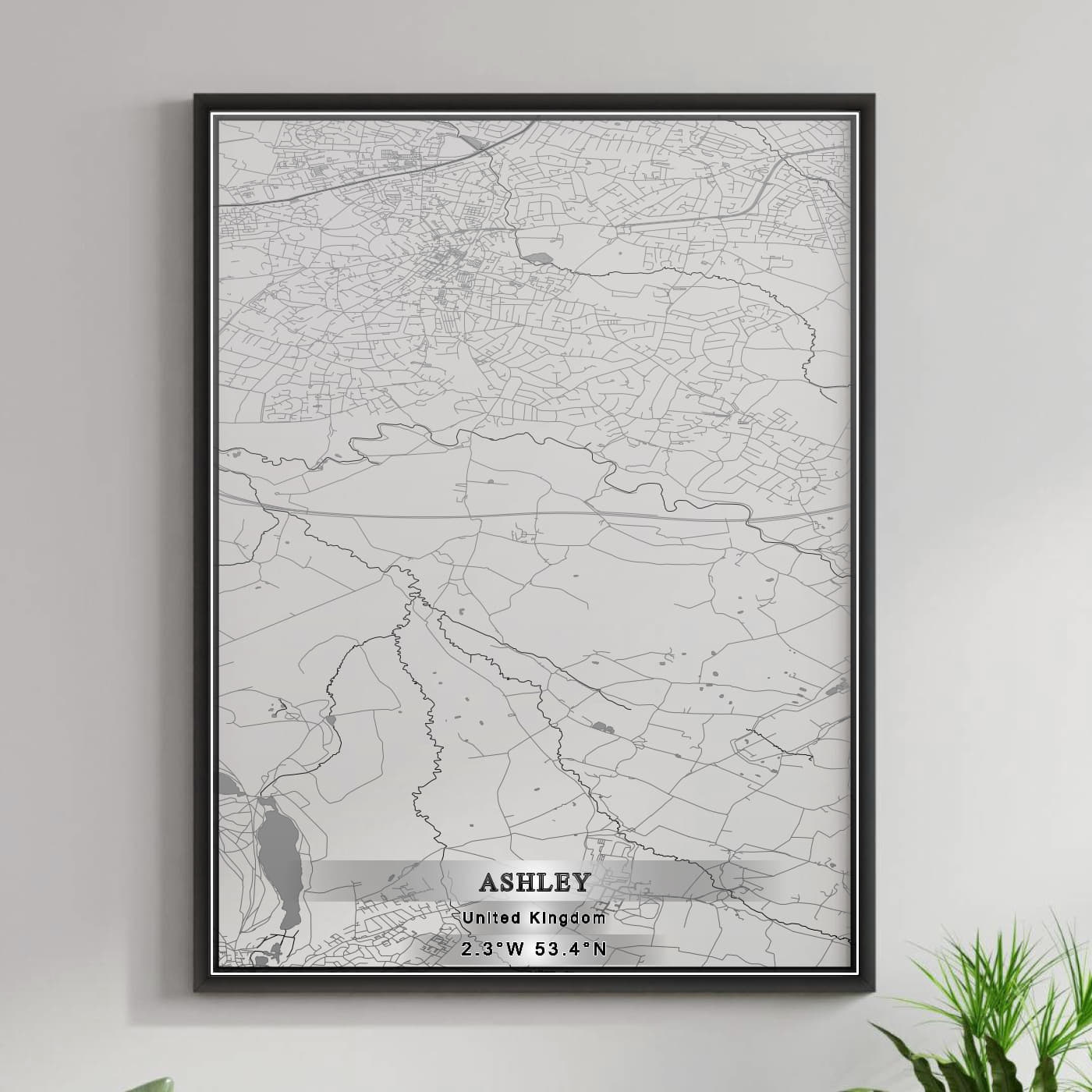 ROAD MAP OF ASHLEY, UNITED KINGDOM BY MAPBAKES