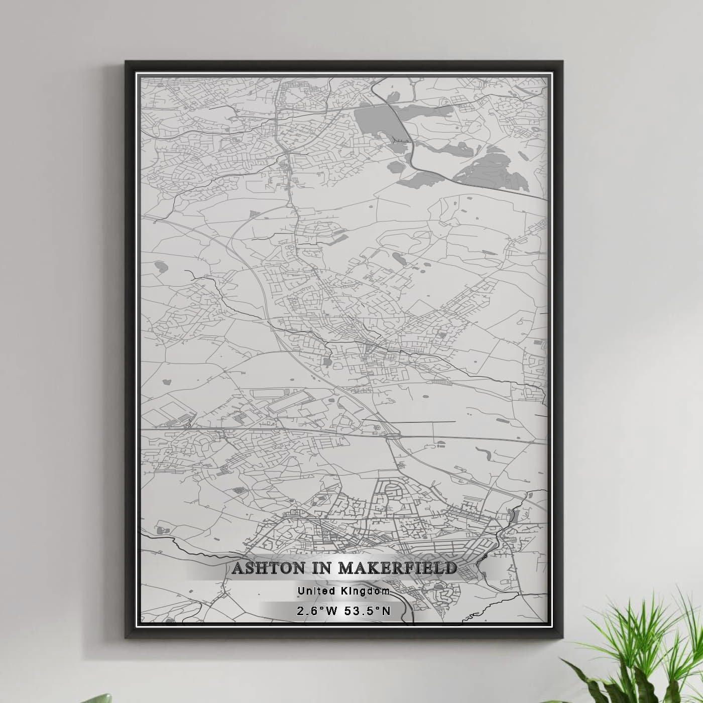 ROAD MAP OF ASHTON IN MAKERFIELD, UNITED KINGDOM BY MAPBAKES