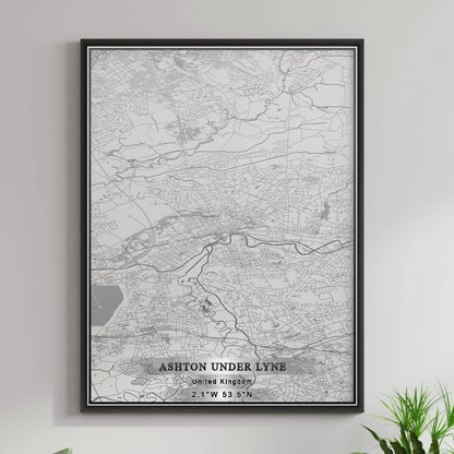 ROAD MAP OF ASHTON UNDER LYNE, UNITED KINGDOM BY MAPBAKES