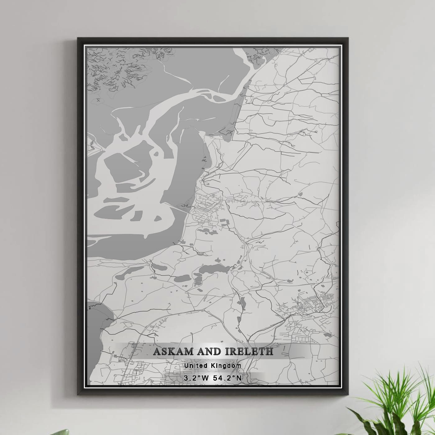 ROAD MAP OF ASKAM AND IRELETH, UNITED KINGDOM BY MAPBAKES