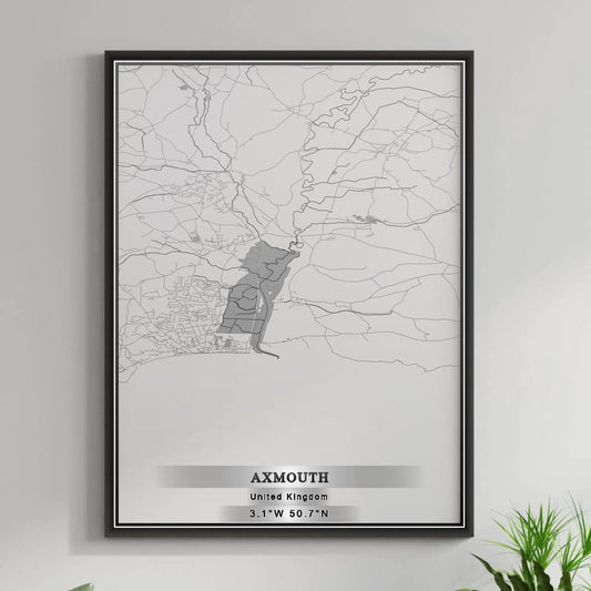 ROAD MAP OF AXMOUTH, UNITED KINGDOM BY MAPBAKES