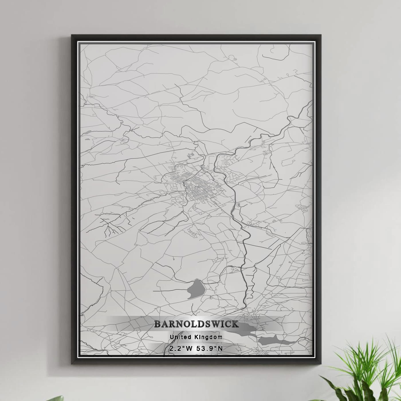 ROAD MAP OF BARNOLDSWICK, UNITED KINGDOM BY MAPBAKES