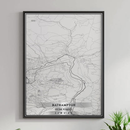 ROAD MAP OF BATHAMPTON, UNITED KINGDOM BY MAPBAKES