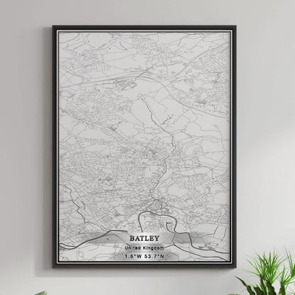 ROAD MAP OF BATLEY, UNITED KINGDOM BY MAPBAKES