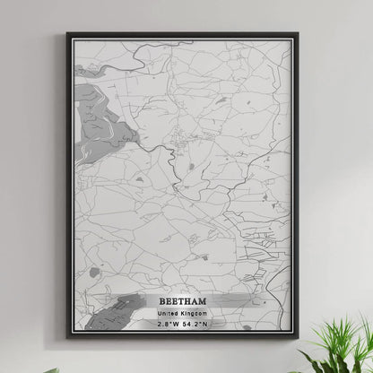 ROAD MAP OF BEETHAM, UNITED KINGDOM BY MAPBAKES