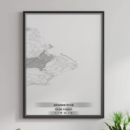 ROAD MAP OF BEMBRIDGE, UNITED KINGDOM BY MAPBAKES