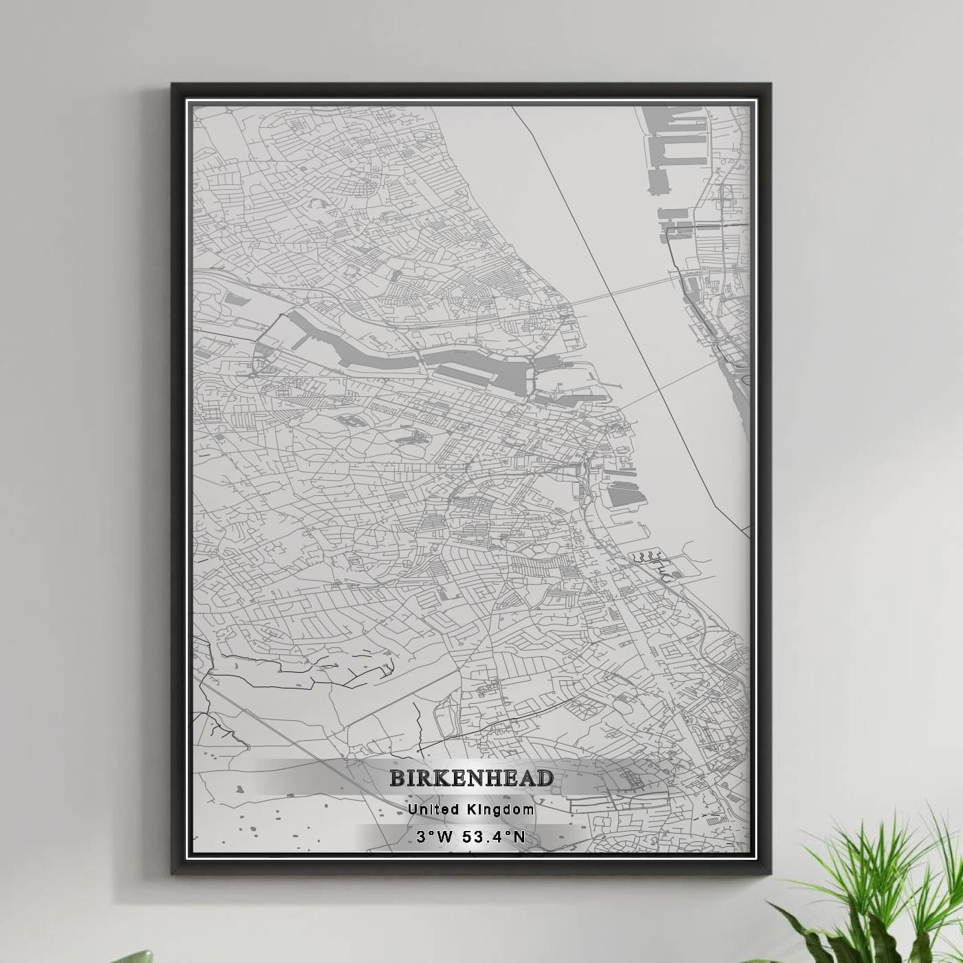 ROAD MAP OF BIRKENHEAD, UNITED KINGDOM BY MAPBAKES