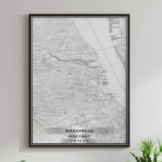 ROAD MAP OF BIRKENHEAD, UNITED KINGDOM BY MAPBAKES