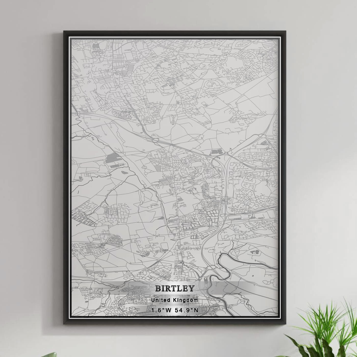 ROAD MAP OF BIRTLEY, UNITED KINGDOM BY MAPBAKES