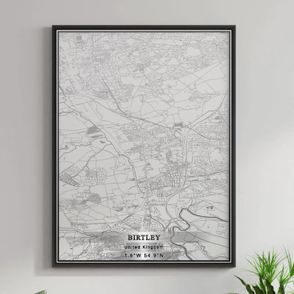 ROAD MAP OF BIRTLEY, UNITED KINGDOM BY MAPBAKES