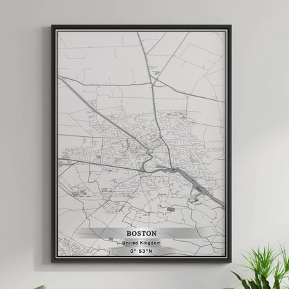 ROAD MAP OF BOSTON, UNITED KINGDOM BY MAPBAKES