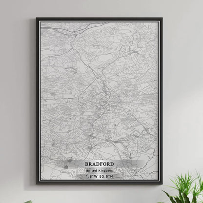 ROAD MAP OF BRADFORD, UNITED KINGDOM BY MAPBAKES