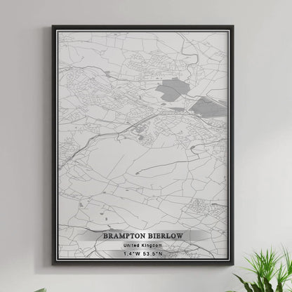 ROAD MAP OF BRAMPTON BIERLOW, UNITED KINGDOM BY MAPBAKES