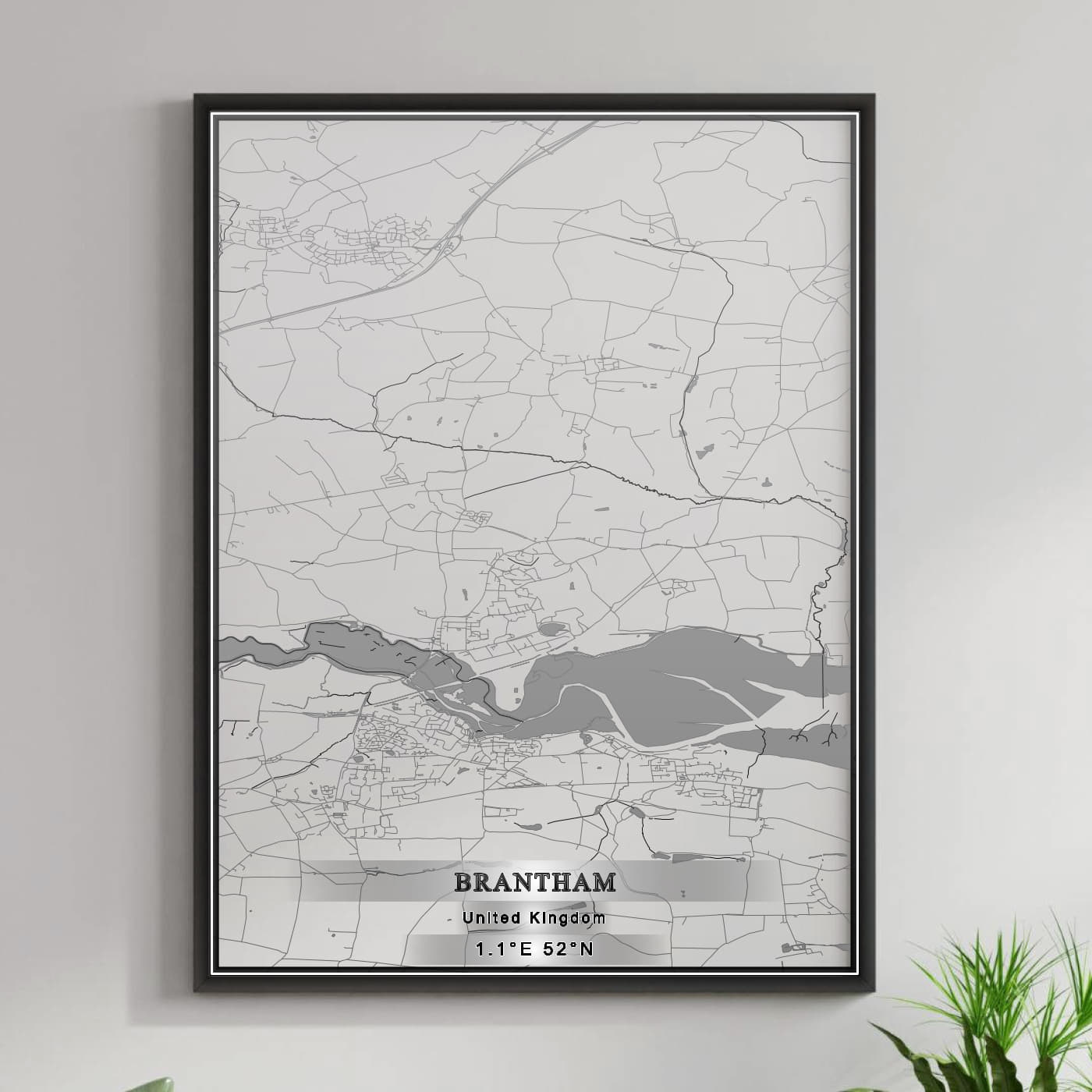 ROAD MAP OF BRANTHAM, UNITED KINGDOM BY MAPBAKES