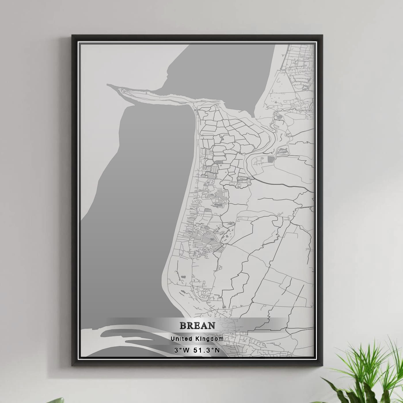 ROAD MAP OF BREAN, UNITED KINGDOM BY MAPBAKES