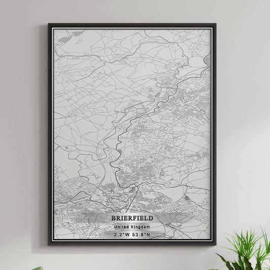 ROAD MAP OF BRIERFIELD, UNITED KINGDOM BY MAPBAKES