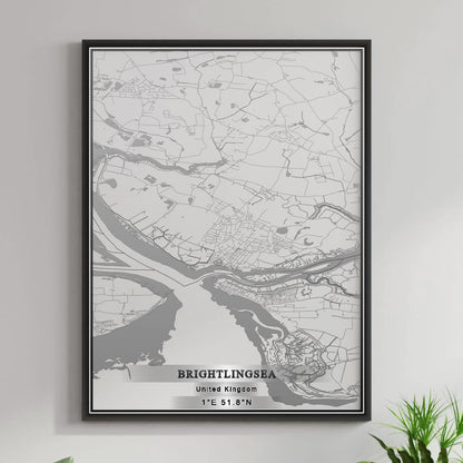 ROAD MAP OF BRIGHTLINGSEA, UNITED KINGDOM BY MAPBAKES