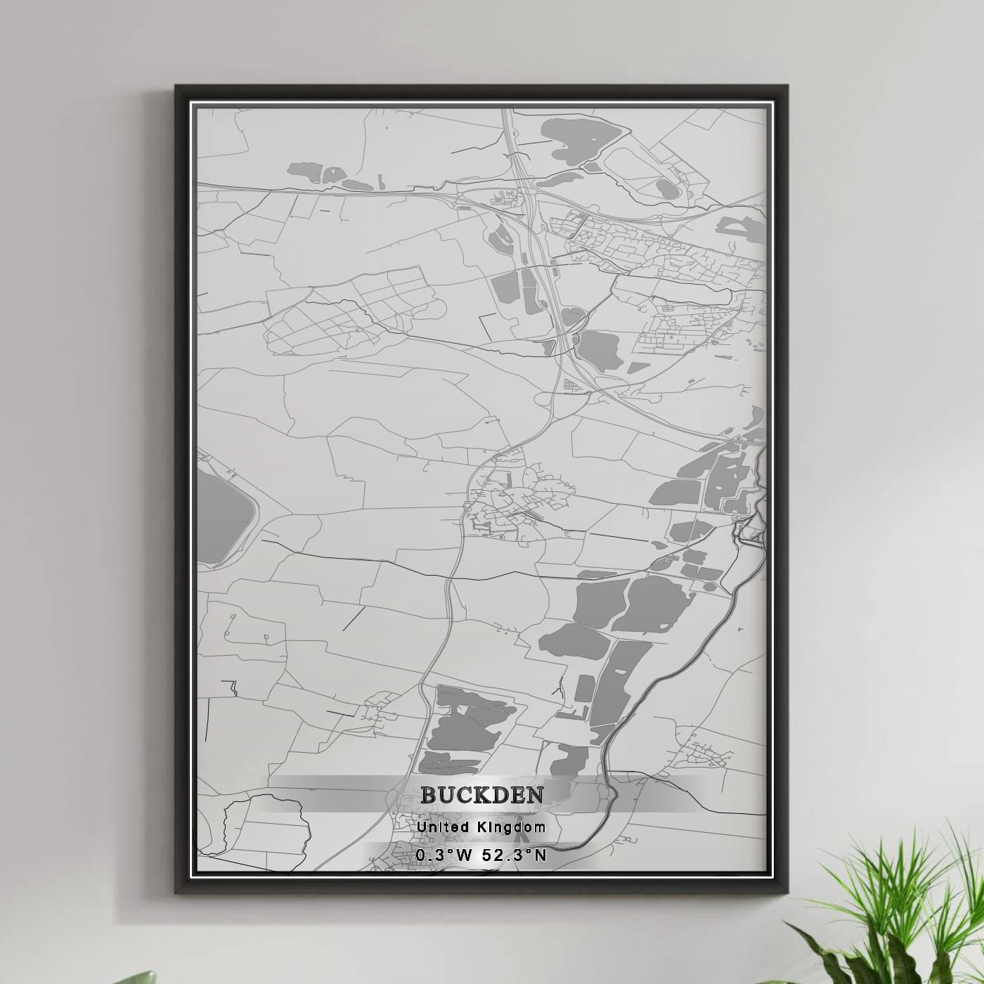 ROAD MAP OF BUCKDEN, UNITED KINGDOM BY MAPBAKES