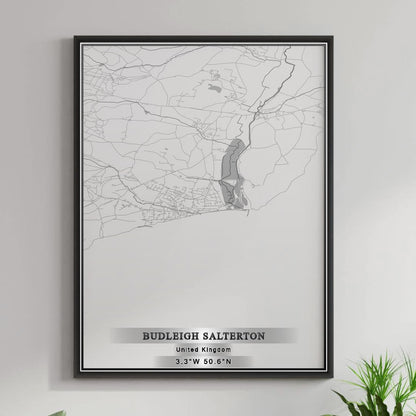 ROAD MAP OF BUDLEIGH SALTERTON, UNITED KINGDOM BY MAPBAKES