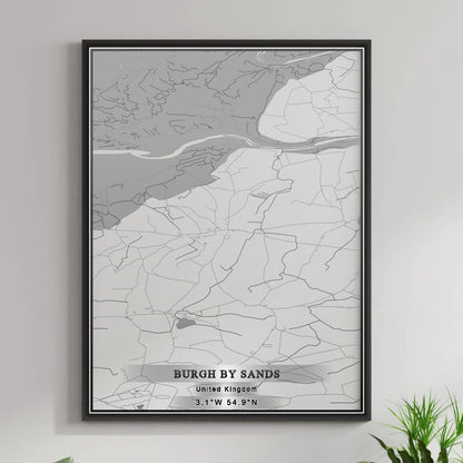ROAD MAP OF BURGH BY SANDS, UNITED KINGDOM BY MAPBAKES