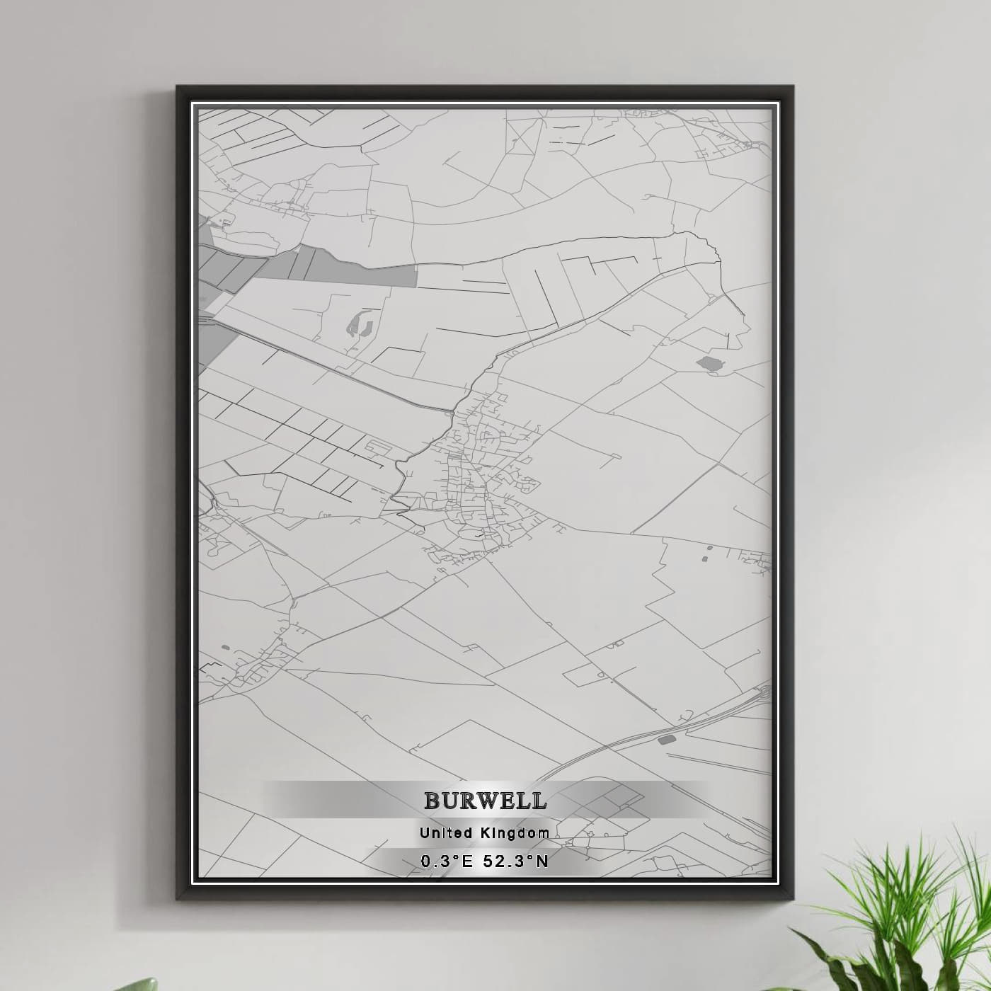 ROAD MAP OF BURWELL, UNITED KINGDOM BY MAPBAKES