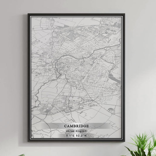 ROAD MAP OF CAMBRIDGE, UNITED KINGDOM BY MAPBAKES