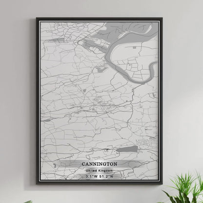 ROAD MAP OF CANNINGTON, UNITED KINGDOM BY MAPBAKES