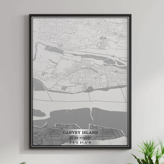 ROAD MAP OF CANVEY ISLAND, UNITED KINGDOM BY MAPBAKES