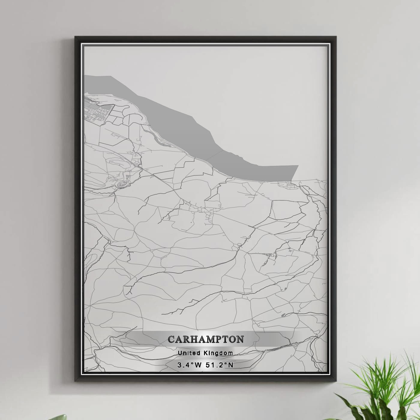 ROAD MAP OF CARHAMPTON, UNITED KINGDOM BY MAPBAKES