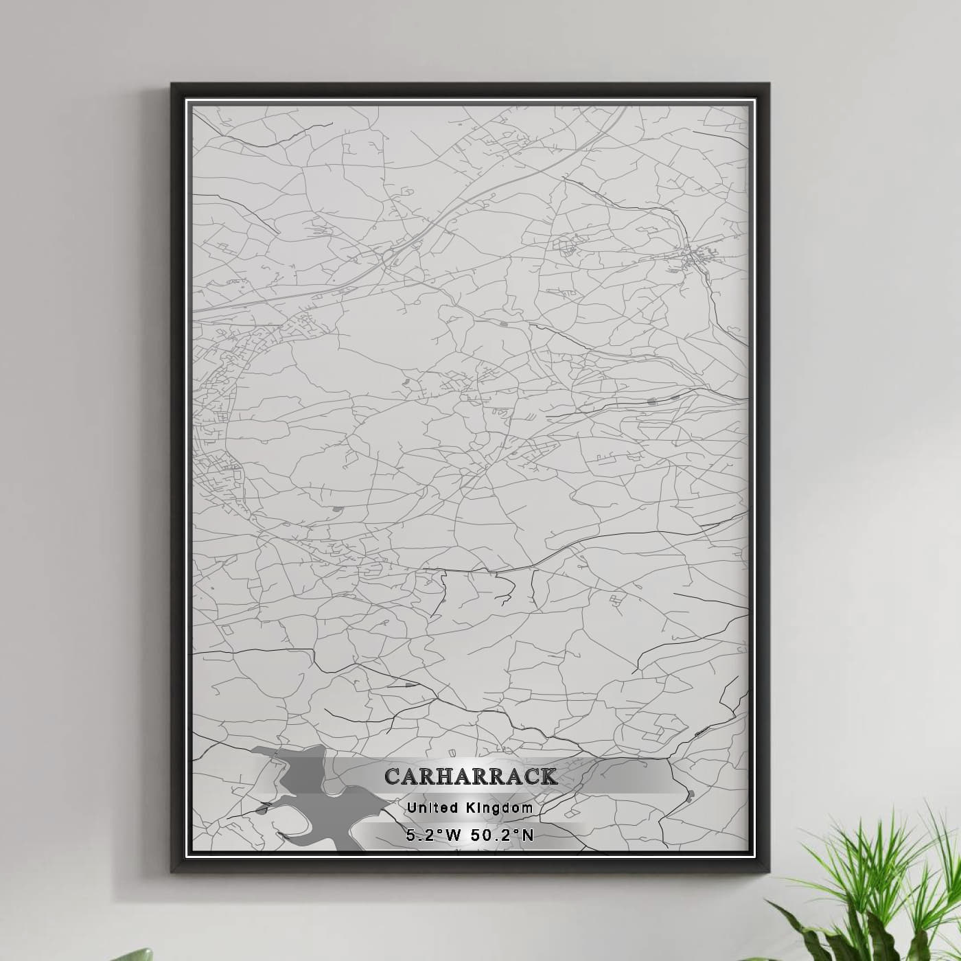 ROAD MAP OF CARHARRACK, UNITED KINGDOM BY MAPBAKES