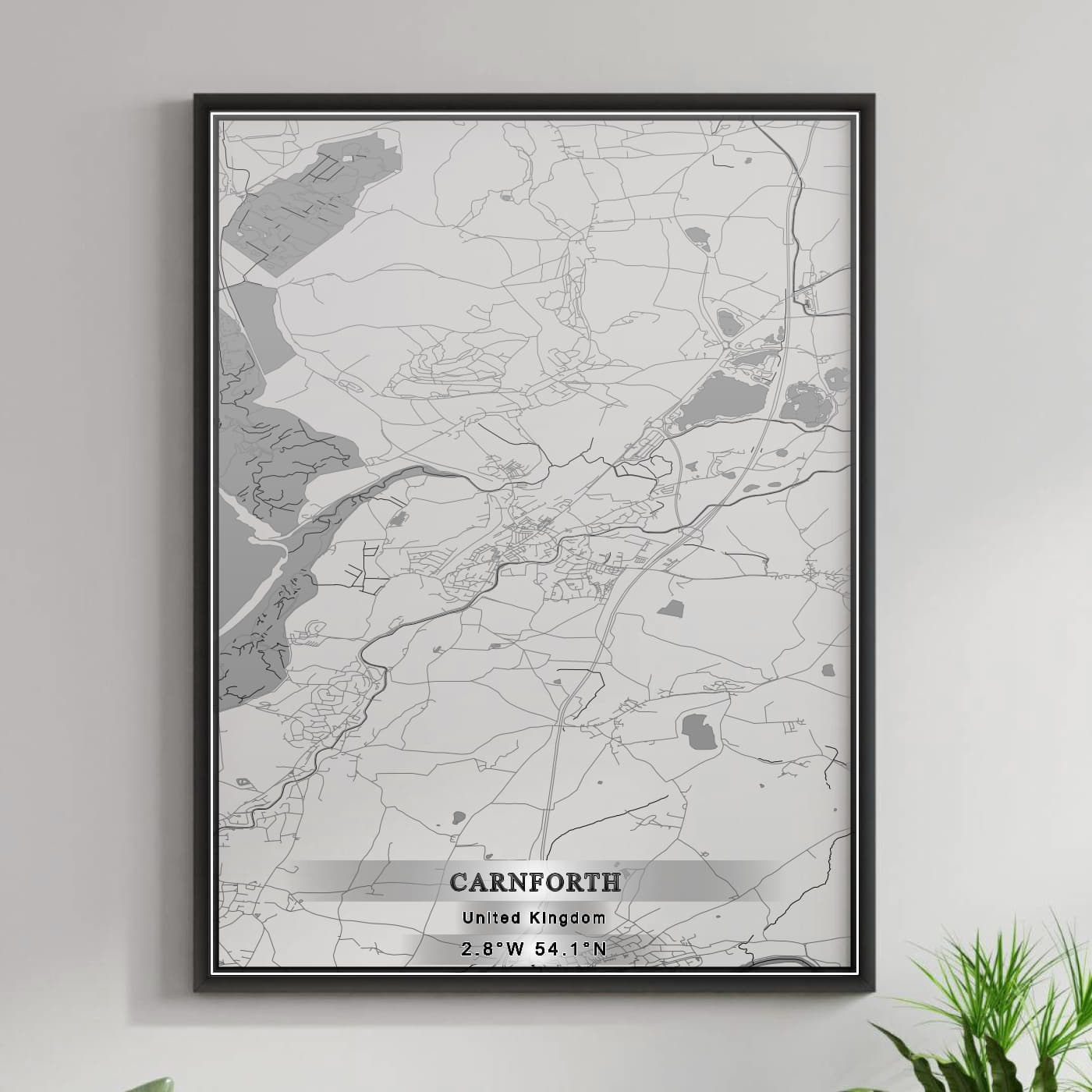 ROAD MAP OF CARNFORTH, UNITED KINGDOM BY MAPBAKES