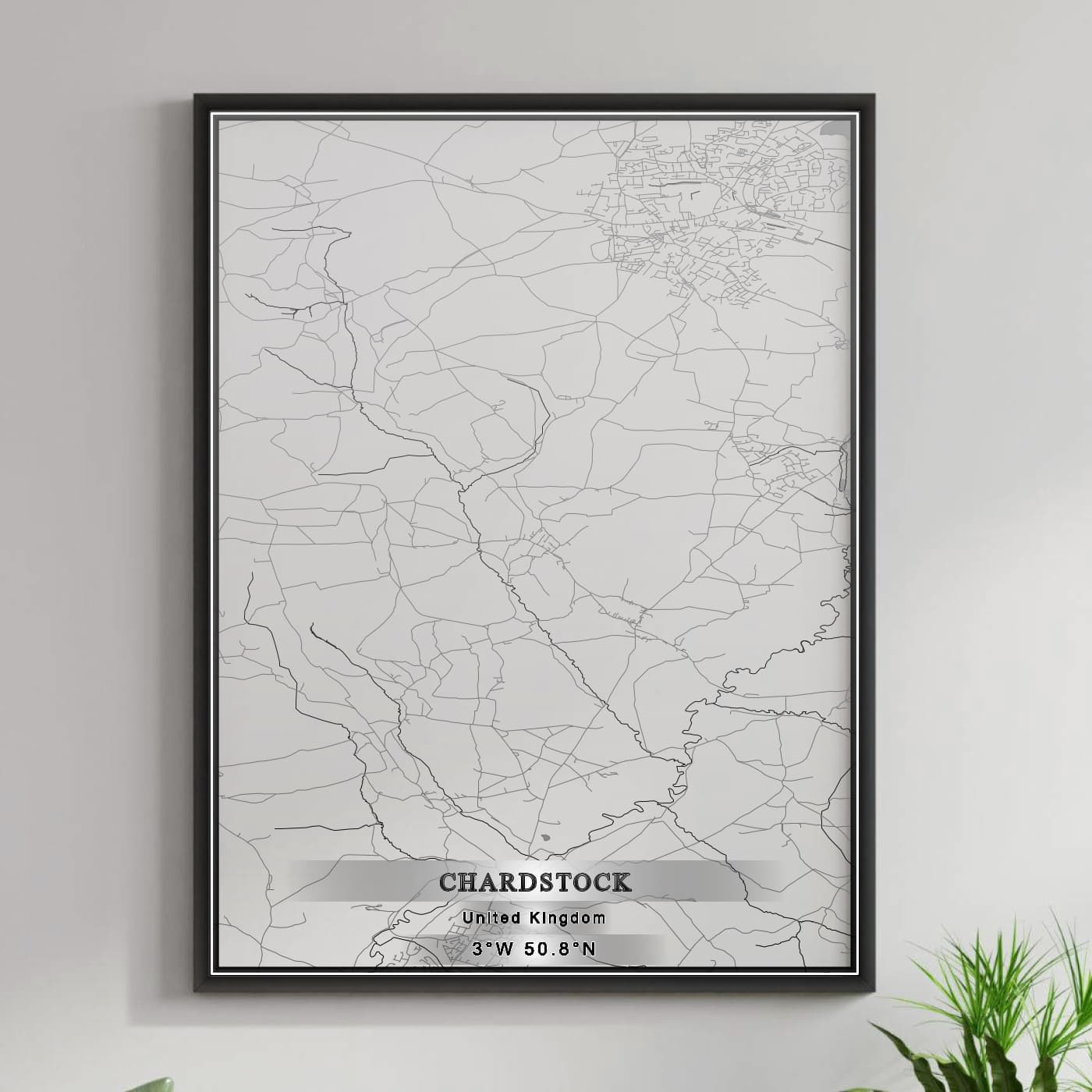 ROAD MAP OF CHARDSTOCK, UNITED KINGDOM BY MAPBAKES