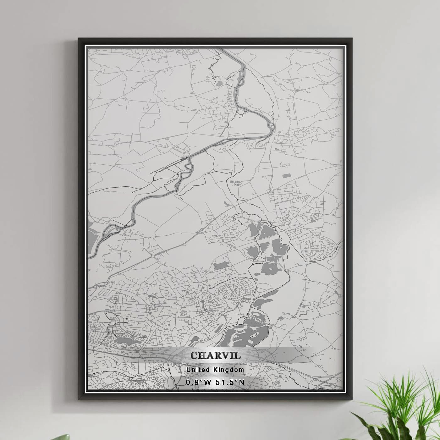 ROAD MAP OF CHARVIL, UNITED KINGDOM BY MAPBAKES