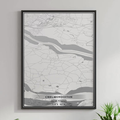 ROAD MAP OF CHELMONDISTON, UNITED KINGDOM BY MAPBAKES