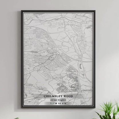 ROAD MAP OF CHELMSLEY WOOD, UNITED KINGDOM BY MAPBAKES