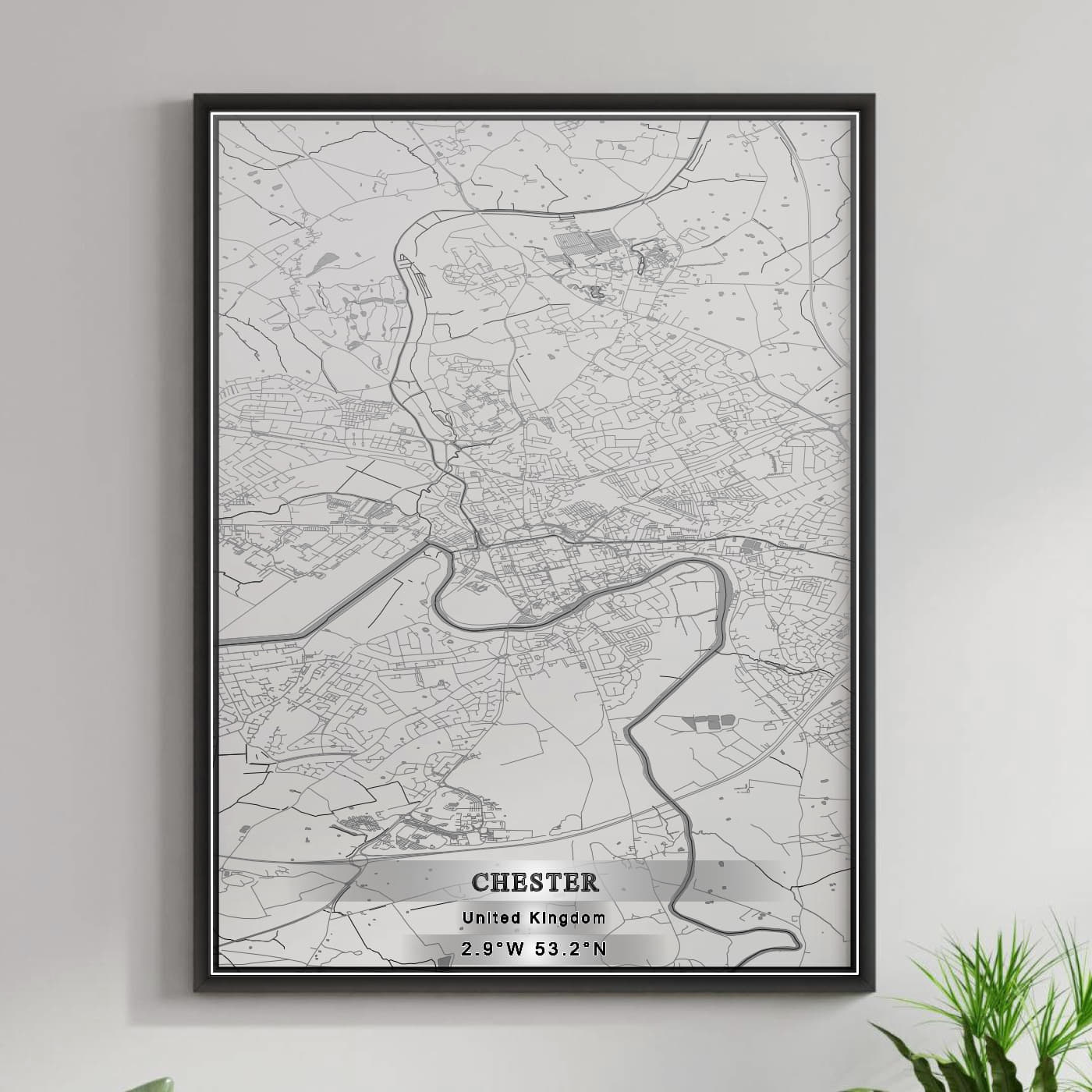 ROAD MAP OF CHESTER, UNITED KINGDOM BY MAPBAKES