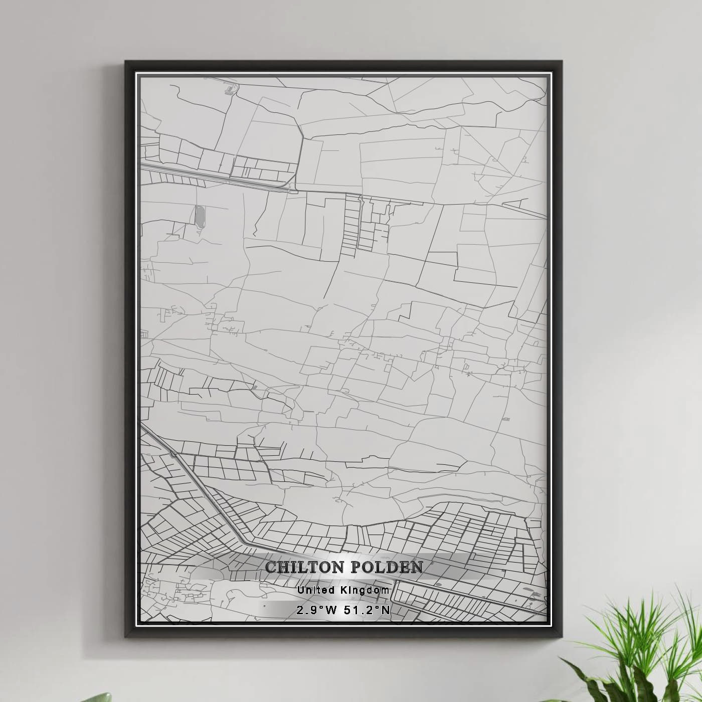 ROAD MAP OF CHILTON POLDEN, UNITED KINGDOM BY MAPBAKES