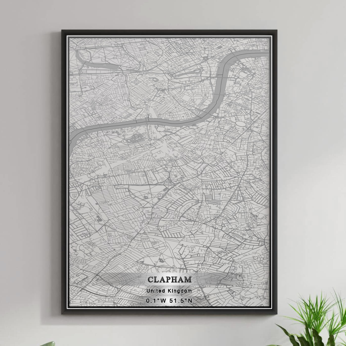 ROAD MAP OF CLAPHAM, UNITED KINGDOM BY MAPBAKES