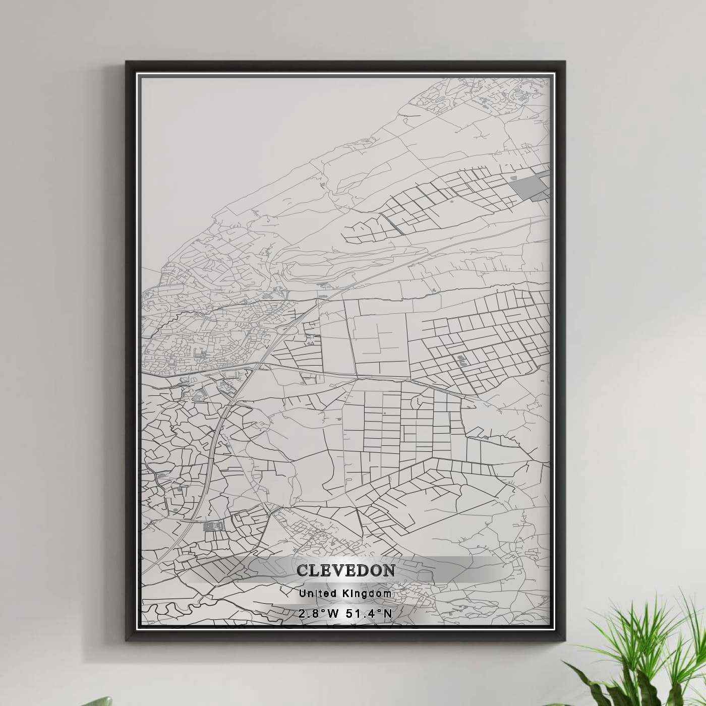 ROAD MAP OF CLEVEDON, UNITED KINGDOM BY MAPBAKES