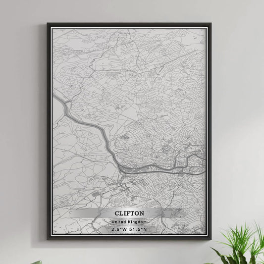 ROAD MAP OF CLIFTON, UNITED KINGDOM BY MAPBAKES