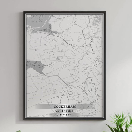 ROAD MAP OF COCKERHAM, UNITED KINGDOM BY MAPBAKES