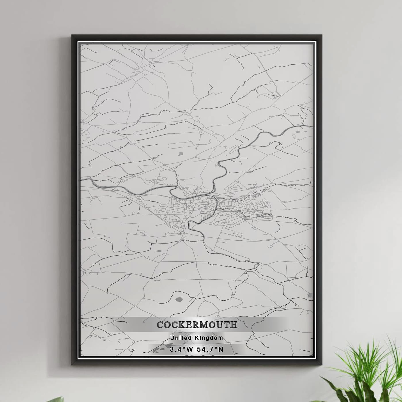 ROAD MAP OF COCKERMOUTH, UNITED KINGDOM BY MAPBAKES