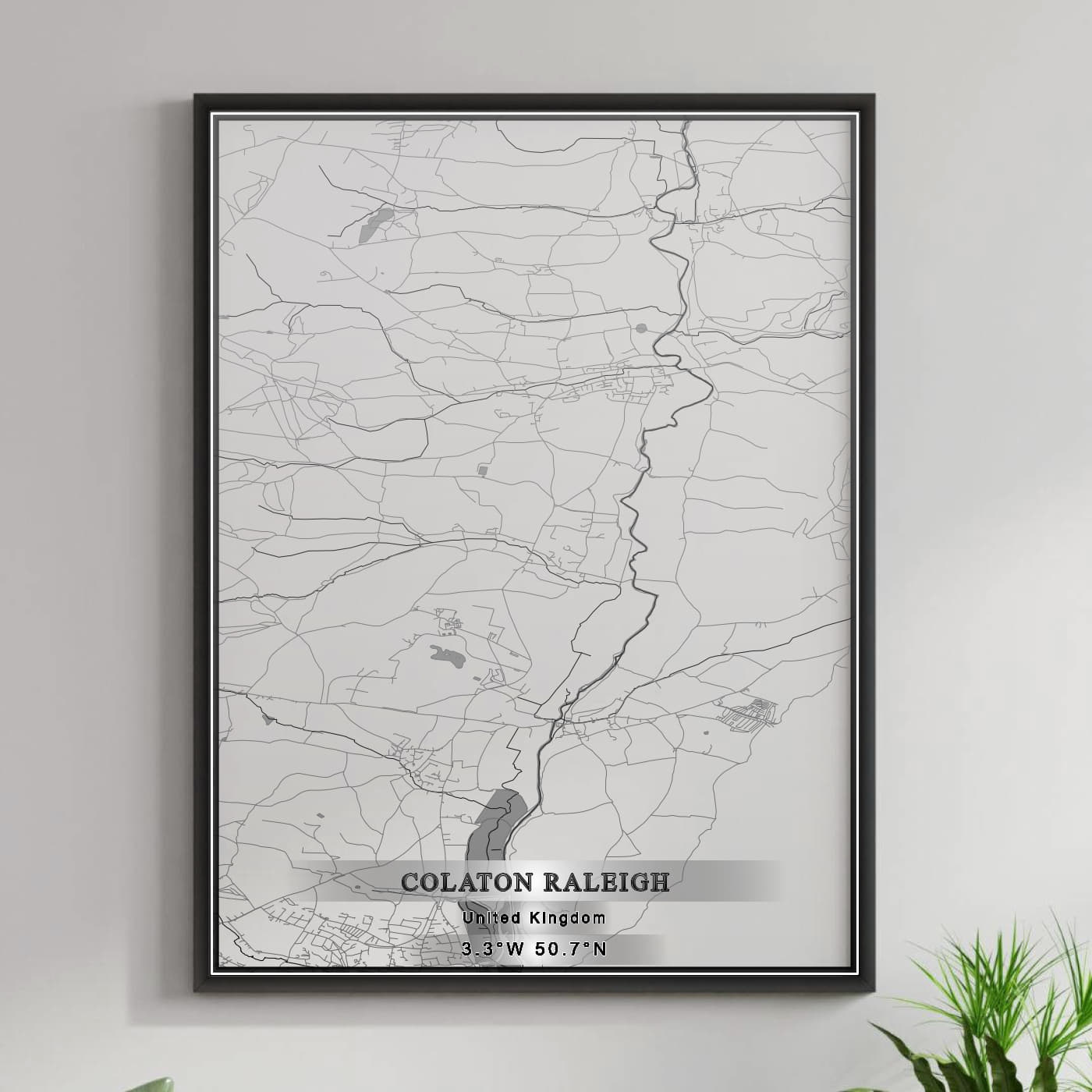 ROAD MAP OF COLATON RALEIGH, UNITED KINGDOM BY MAPBAKES