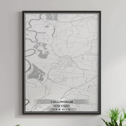 ROAD MAP OF COLLINGHAM, UNITED KINGDOM BY MAPBAKES