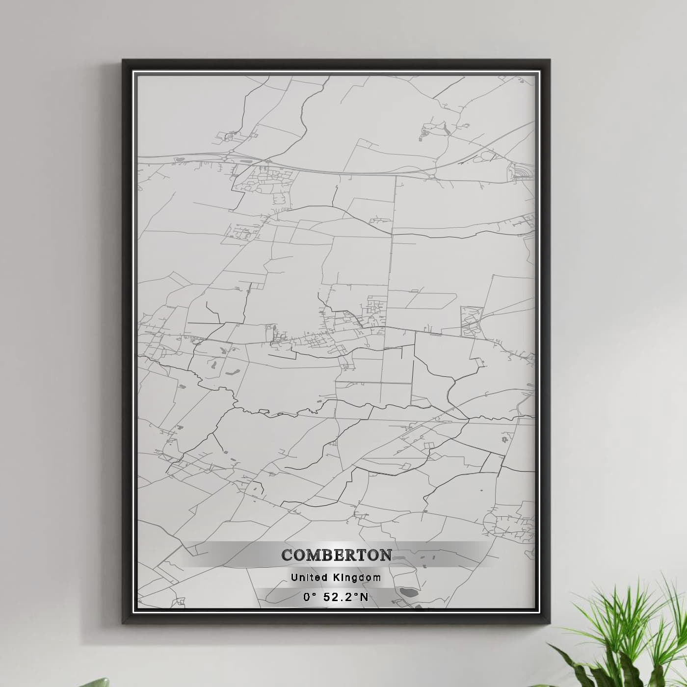 ROAD MAP OF COMBERTON, UNITED KINGDOM BY MAPBAKES