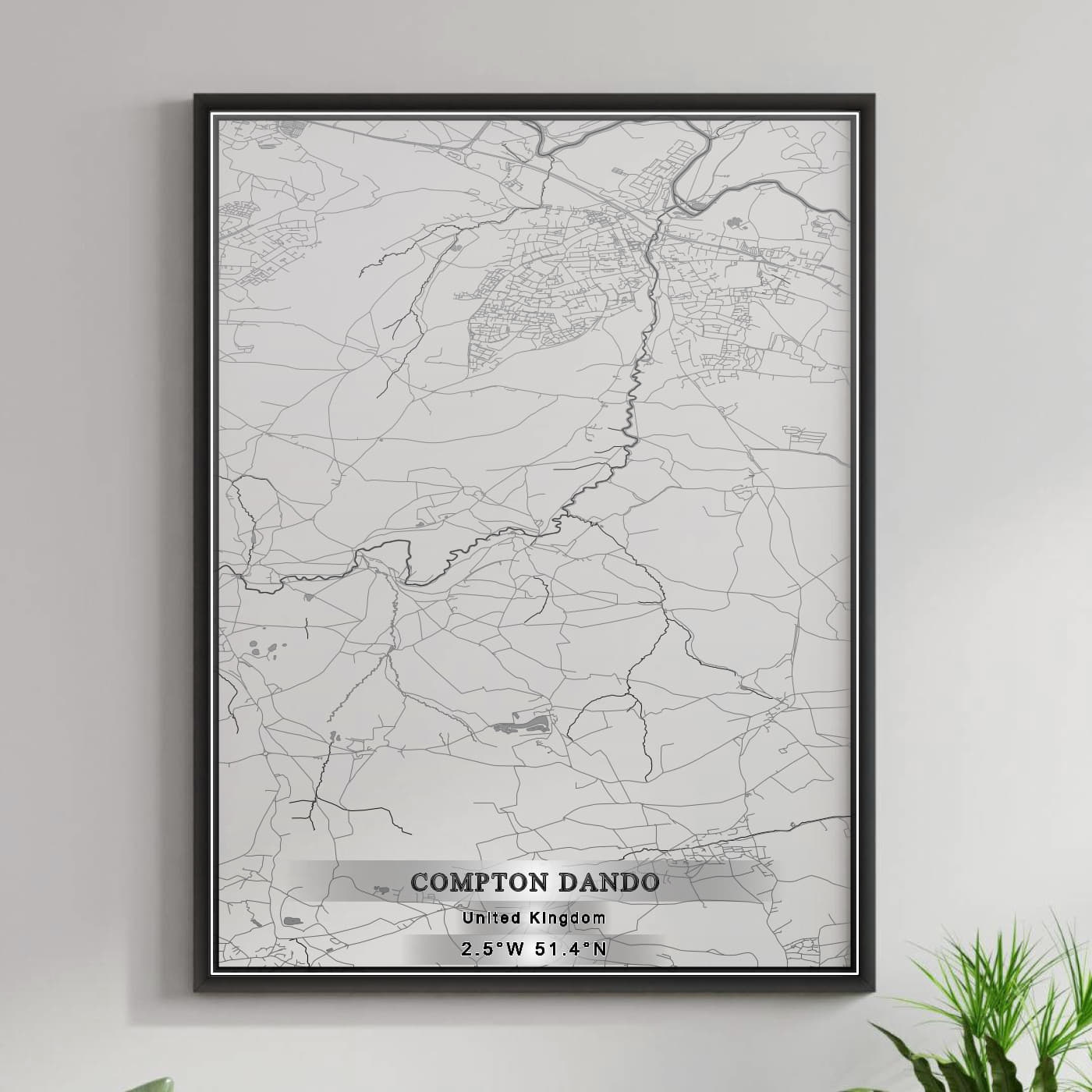 ROAD MAP OF COMPTON DANDO, UNITED KINGDOM BY MAPBAKES