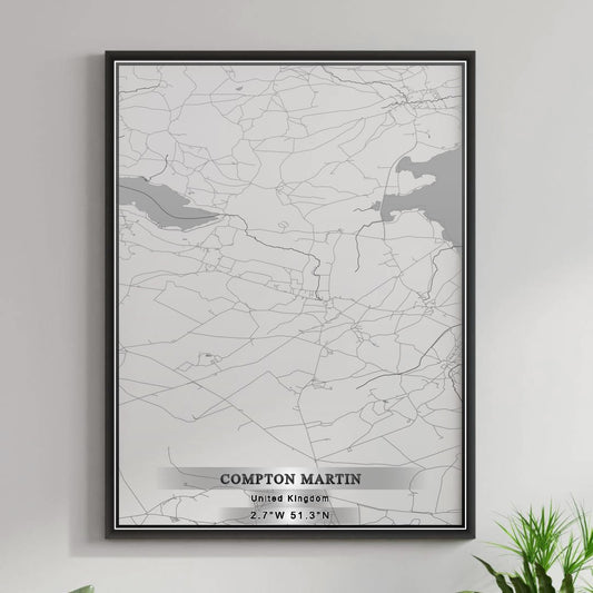 ROAD MAP OF COMPTON MARTIN, UNITED KINGDOM BY MAPBAKES