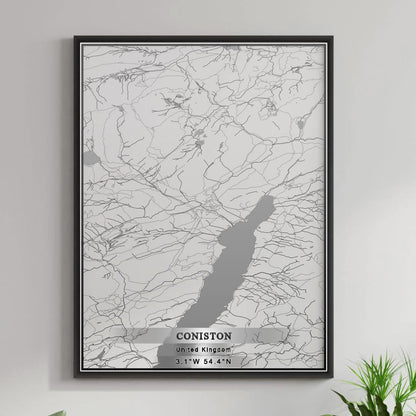 ROAD MAP OF CONISTON, UNITED KINGDOM BY MAPBAKES