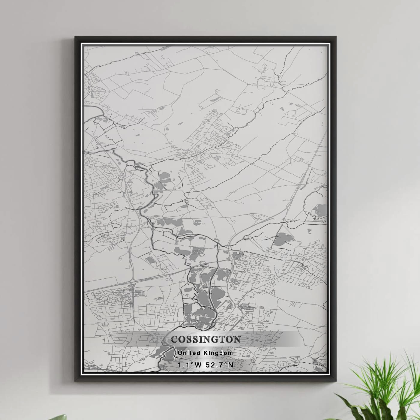 ROAD MAP OF COSSINGTON, UNITED KINGDOM BY MAPBAKES